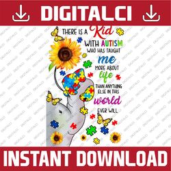 there is a kid with autism elephant mom autism child png sublimation design