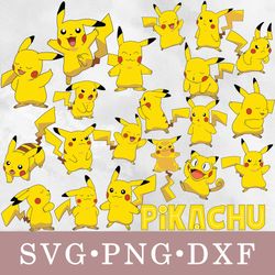 Pikachu svg, Pikachu bundle svg, png, dxf, svg files for cricut, movie svg, clipart