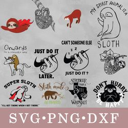 Sloth svg, Sloth bundle svg, png, dxf, svg files for cricut, movie svg, clipart