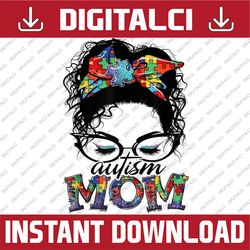 autism awareness mothers autism mom png sublimation design