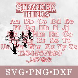 stranger things font svg, stranger things font bundle svg, png, dxf, svg files for cricut, movie svg, clipart