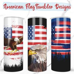 Bundle Tumbler with American flag design, Skinny Tumbler 20oz wrap, PNG, instant digital download