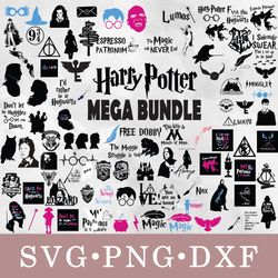 Harry Potter svg, Harry Potter bundle svg, png, dxf, svg files for cricut, movie svg, clipart