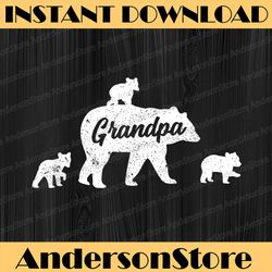 vintage grandpa bear 3 cubs father's day best dad daddy father's day happy father's day png sublimation