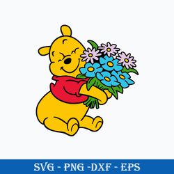 winnie the pooh svg, pooh flower svg, winnie the pooh svg, png dxf eps digital file