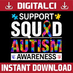 autism awareness day ribbon puzzle piece support squad kids png sublimation design