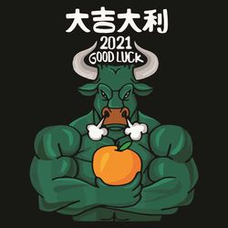 2021 Good Luck Svg, Trending Svg, 2021 Svg, Happy Chinese New Year Svg, Good Luck Svg, Green Bull Svg, Lucky 2021 Svg, L