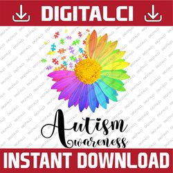 funny world autism awareness day puzzle sunflower ribbon png sublimation design