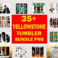 35 yellowstone tumbler wrap bundle png , beth dutton tumbler png , yellowstone png, dutton ranch png digital download