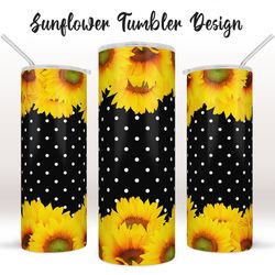 Sunflower Tumbler Sublimation designs, Skinny Tumbler 20oz wrap, PNG, instant digital download
