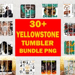 30 yellowstone tumbler wrap bundle png , beth dutton tumbler png , yellowstone png, dutton ranch png digital download