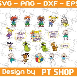 17 files rugrats svg bundle, rugrats vector cricut silhouette cutting file, american baby svg,svg,dxf,png,cricut,kids si