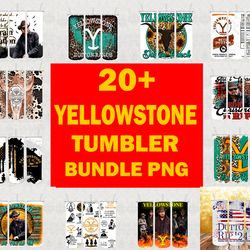 20 yellowstone tumbler wrap bundle png , beth dutton tumbler png , yellowstone png, dutton ranch png digital download
