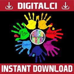 autism awareness sign language hand puzzle support png sublimation design
