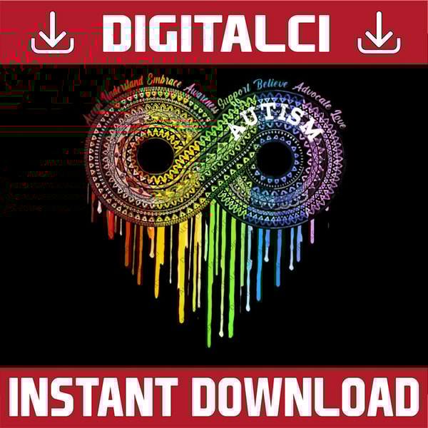 Autism Rainbow Infinity Symbol Asd Awareness PNG Sublimation | Inspire Uplift autism-rainbow-infinity-symbol-asd-awareness-png-sublimation-inspire-uplift
