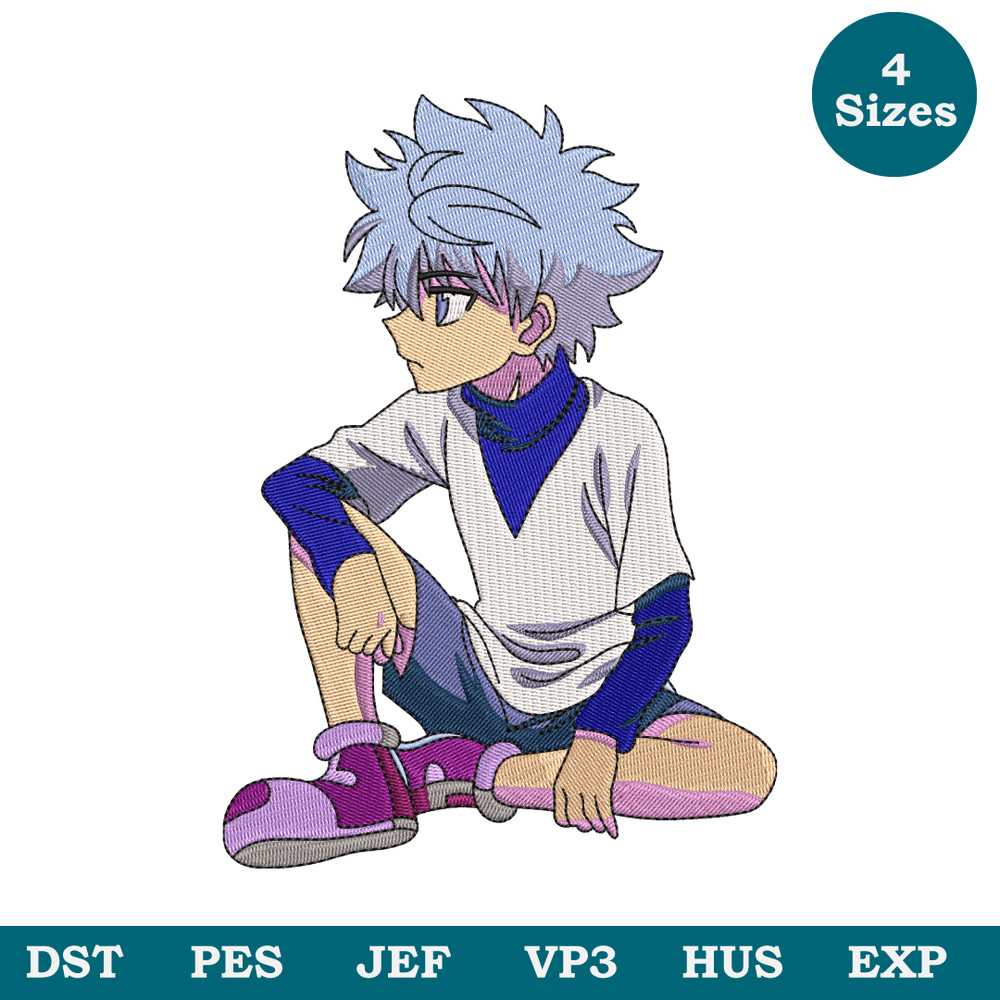 Anime Boy Machie Embroidery Design, Embroidery Pattern File Cartoon Embroidery File- Instant Download Image 1.jpg