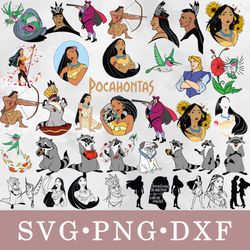 Pocahontas svg, Pocahontas bundle svg, png, dxf, svg files for cricut, movie svg, clipart