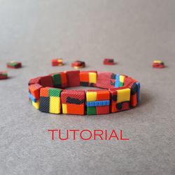 Polymer clay jewelry tutorial , Bracelet beads friend , Multi colored bracelet handmade