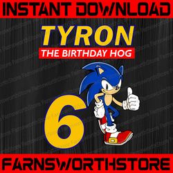 sonic inspired personalized name and age svg, party birthday custom gift, personalised sonic the hedgehog svg