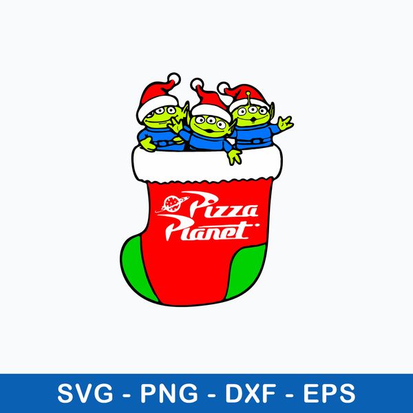 Toy Story Pizza Planet Aliens In Stocking Svg, Toy Story Chritmas  Svg, Png Dxf Eps.jpeg