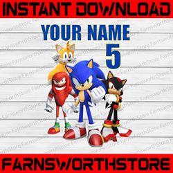 Sonic Birthday Png sonic party theme Png Personalized Png family gift Birthday Png