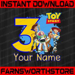 Boys Toy Personalised Birthday, Toy story 3rd Birthday Boy Clipart, Printable PNG Transparent Background,