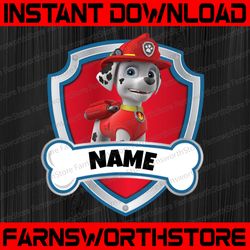 Marshall Paw Patrol Custom Birthday Png, Personalized Paw Patrol Birthday Png