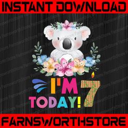 koala birthday png, i'm today 1 birthday koala png, birthday png,