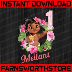 Personalized Name And Ages, Moana Birthday Girl PNG Digital File Birthday Girl Moana family Baby Girl Png