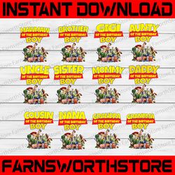 toy story birthday boy png, toy story family matching birthday png, personalized png, custom birthday boy png,