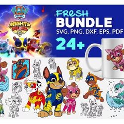 paw patrol svg bundle - mega bundle svg, png, dxf, files for print and cricut