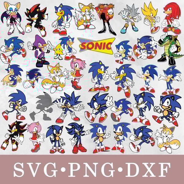 Sonic svg, Sonic bundle svg, png, dxf, svg files for cricut | Inspire ...