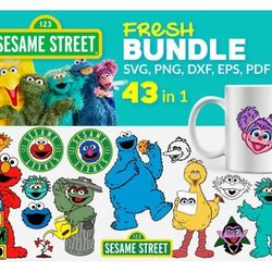 sesam street svg bundle - mega bundle svg, png, dxf, files for print and cricut