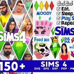 sims svg bundle - mega bundle svg, png, dxf, files for print and cricut