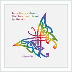cross stitch pattern insect butterfly silhouette celtic knot ethnic ornament rainbow quote counted crossstitch patterns