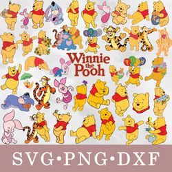 winnie the pooh svg, winnie the pooh bundle svg, png, dxf, svg files for cricut, movie svg, clipart