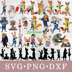 zootopia svg, zootopia bundle svg, png, dxf, svg files for cricut, movie svg, clipart