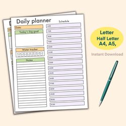 daily planner, printable daily planner, daily checklist, daily to do list, printable checklists, to do list printable, p