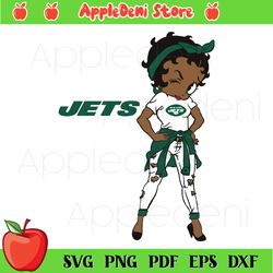 New York Jets Betty Boop Girl Svg, Sport Svg, Jet Girl Svg, NFL Svg, American football team, Football Svg