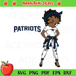New England Patriots Betty Boop Girl Svg, Sport Svg, Patriots Girl Svg, NFL Svg, American football team