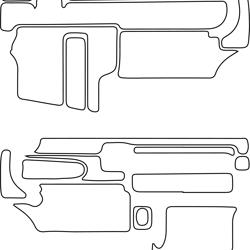ar15, ar-15, engraving vectors, svg, ai blank template black white vector outline or line art file for cnc laser cutting
