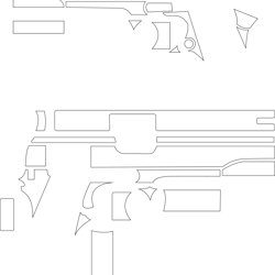 colt 1911 engraving vectors, svg, ai blank template black white vector outline or line art file for cnc laser cutting