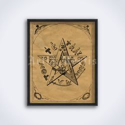 Tetragrammaton Name of God esoteric pentagram occult printable art print poster Digital Download