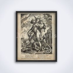 The Goddess Heresy, Heresis Dea demon woman medieval printable art print poster Digital Download