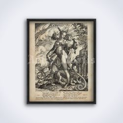the goddess heresy, heresis dea demon woman medieval printable art print poster digital download