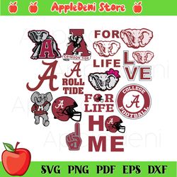 alabama crimson tide logo bundle file svg, sport svg, sport logo team svg, sport fans svg, alabama crimson tide svg, ala