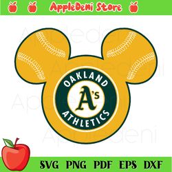 oakland athletics baseball mickey mouse disney svg, sport svg, disney svg