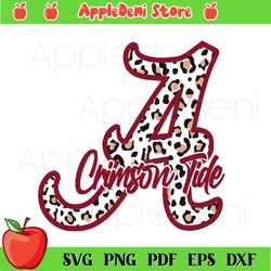 alabama crimson tide leopard pattern svg, crimson tide layered svg, sport svg