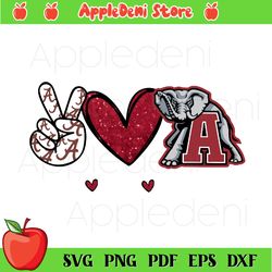 peace love alabama svg, sport svg, sport svg, alabama svg, crimson tide svg