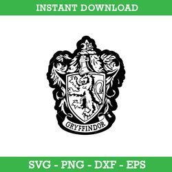 Gryffindor Emblem Outline Svg, Harry Potter House Crest Svg, School Of Magic House Crest Svg, Instant Download